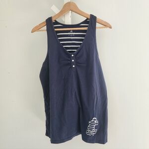 Official Disney Parks Mickey Mouse Nautical Tank Top | Navy & White | Large
